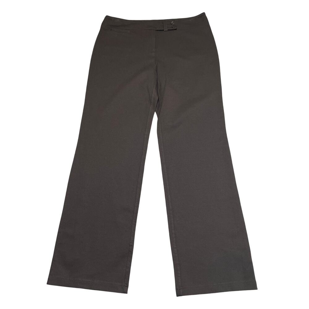 Eileen Fisher Pants Women Medium Brown Heavyweight Rayon Knit Tab Waist Trouser